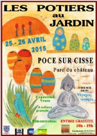 Les potiers au jardin, une quarantaine de céramistes dans le parc du château. Du 25 au 26 avril 2015 à Pocé-sur-Cisse. Indre-et-loire. 
